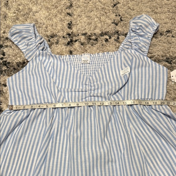 XXL (20) Time and Tru Light Blue and White Babydoll  With Cap Sleeves Blouse - Picture 5 of 11